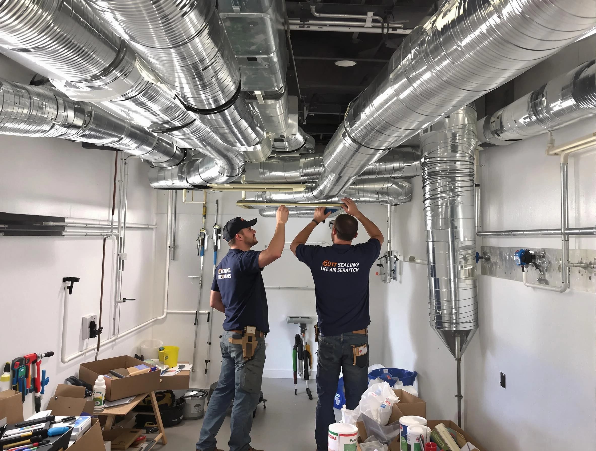 South Ogden Air Duct Cleaning technician applying professional duct sealing solutions in South Ogden