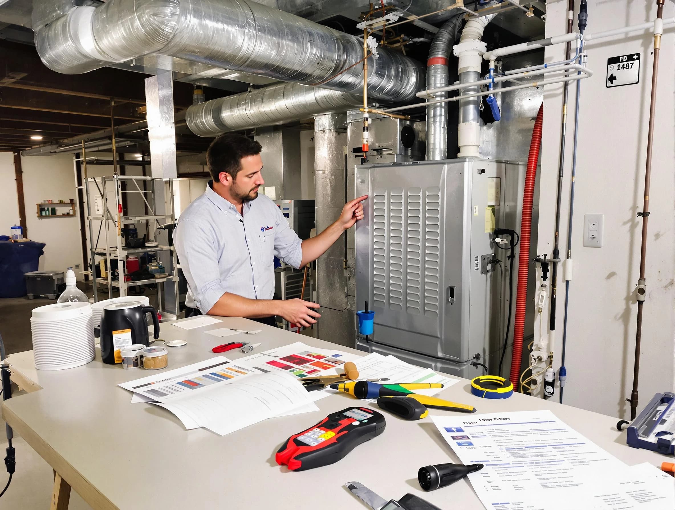 South Ogden Air Duct Cleaning inspector conducting detailed filter system evaluation using professional diagnostic tools in South Ogden