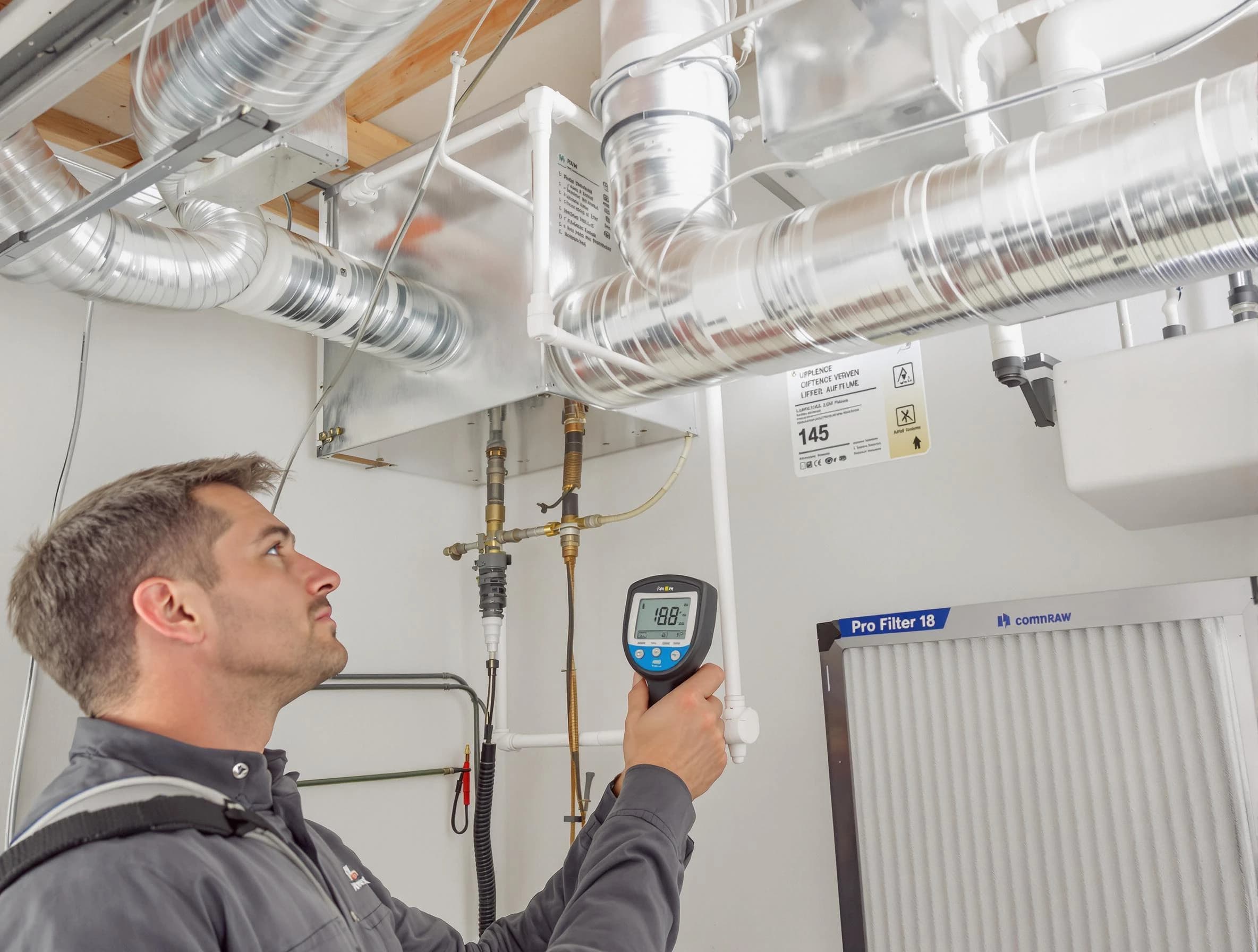 South Ogden Air Duct Cleaning expert conducting detailed filter system inspection using diagnostic tools in South Ogden