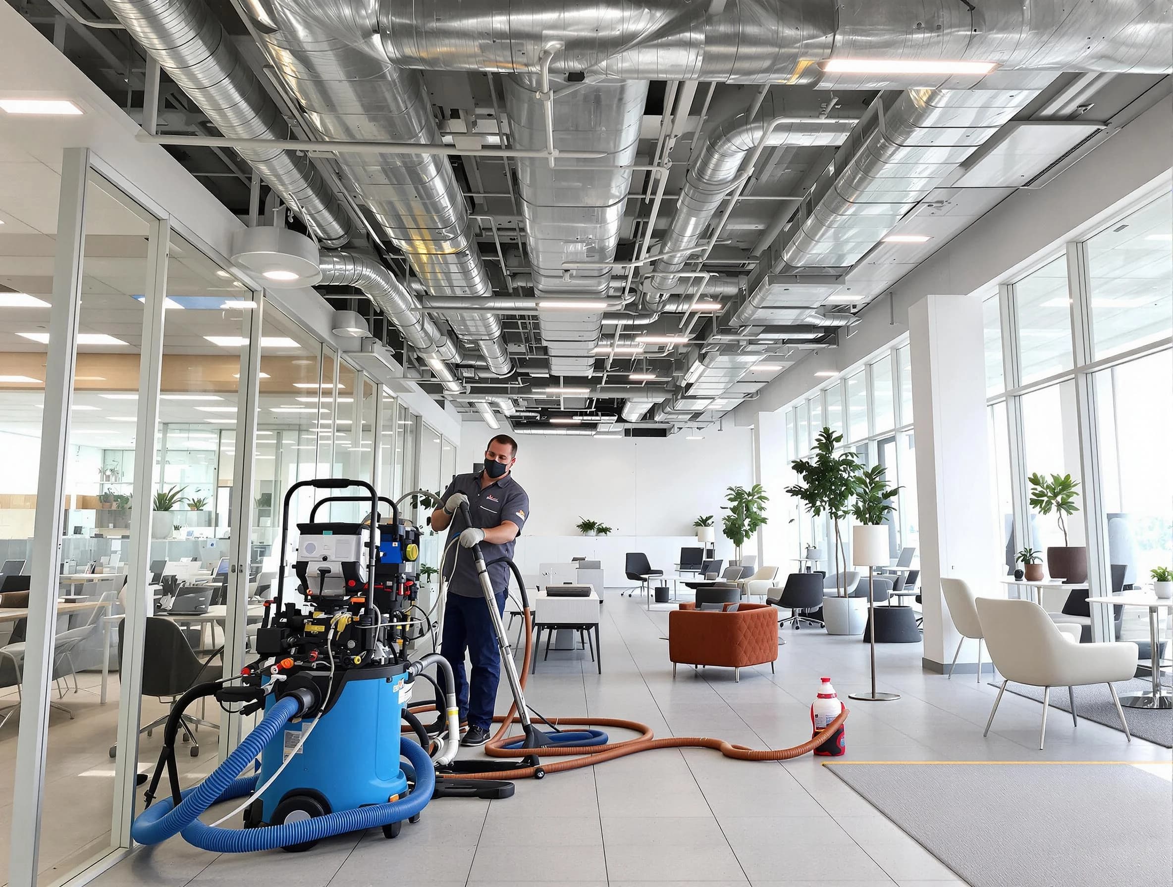 South Ogden Air Duct Cleaning team conducting comprehensive commercial duct cleaning at a business location in South Ogden
