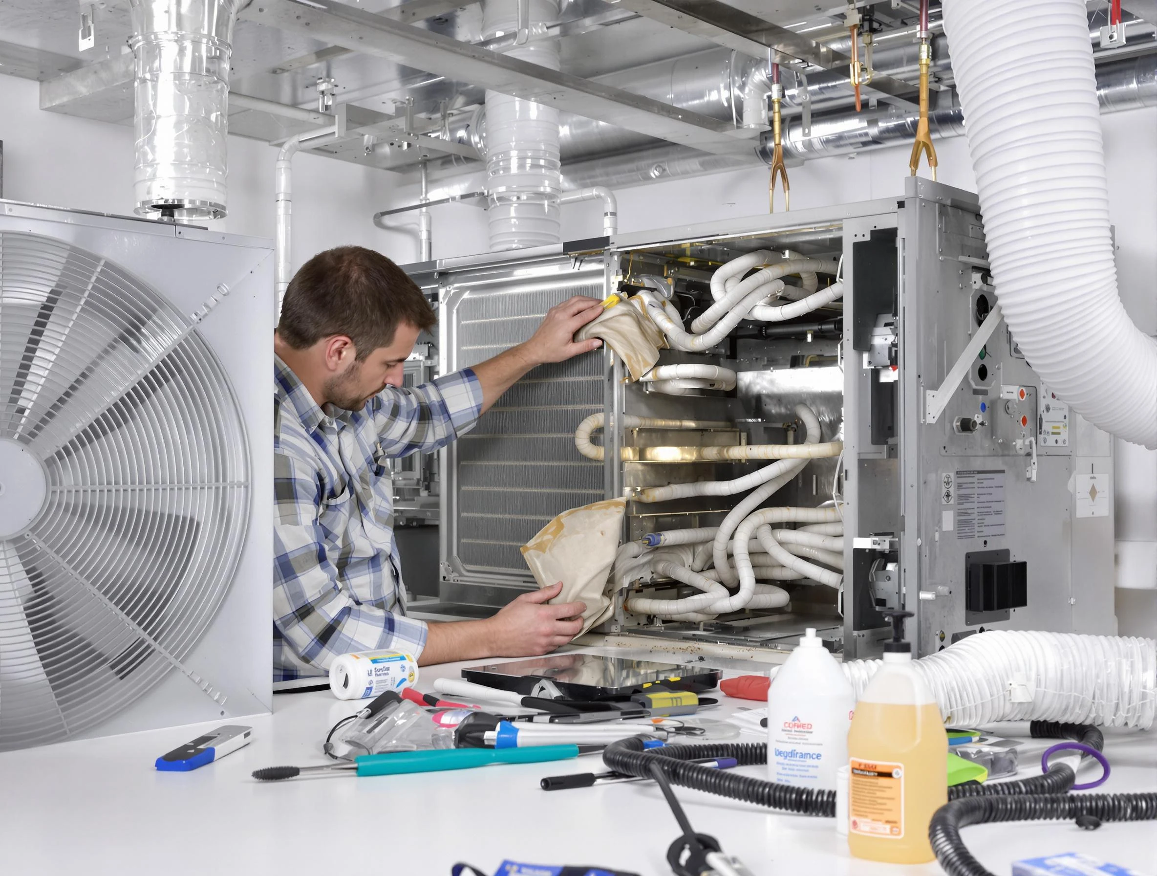 South Ogden Air Duct Cleaning specialist performing precision AC coil cleaning in South Ogden