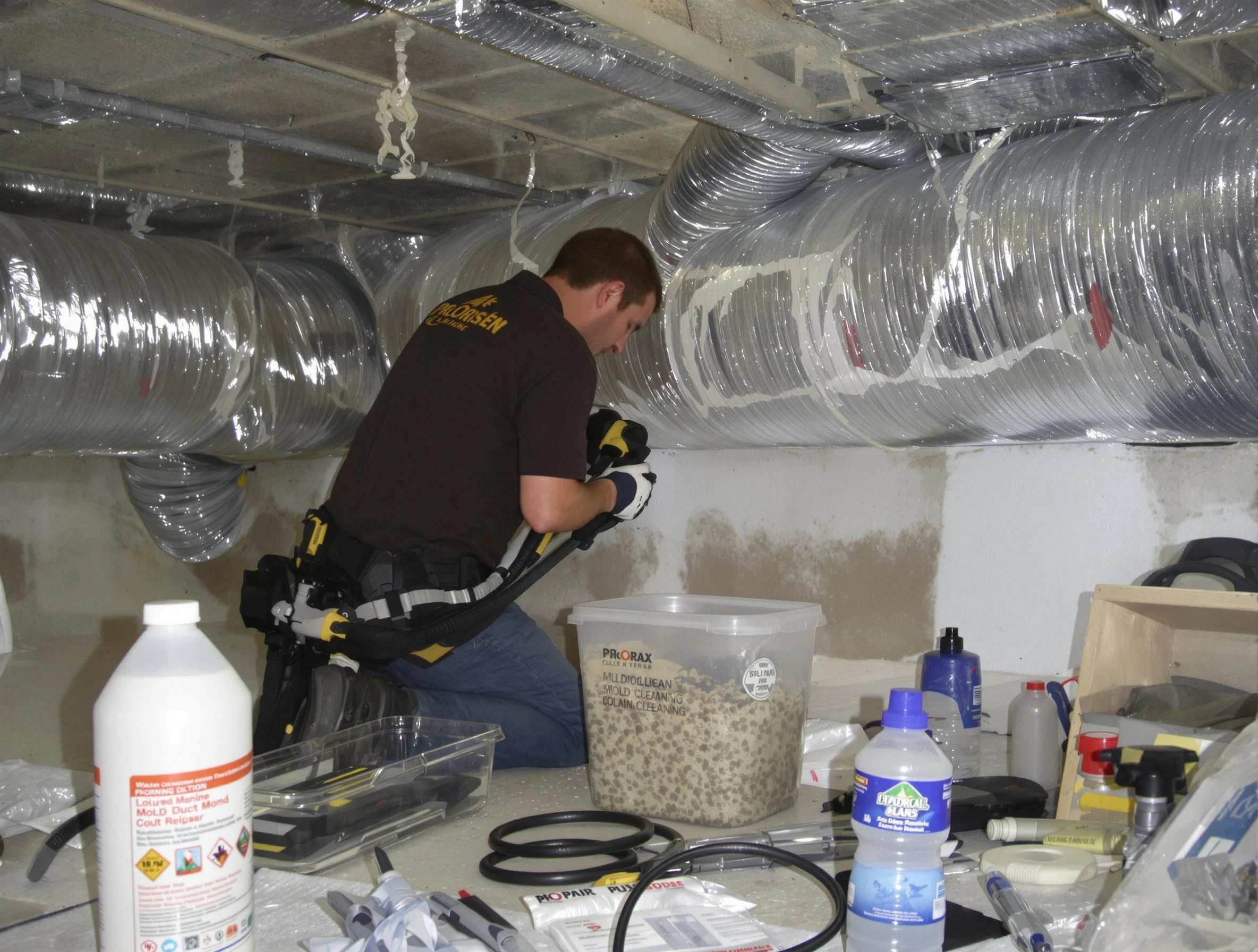 South Ogden Air Duct Cleaning specialist performing professional mold removal from air ducts in South Ogden
