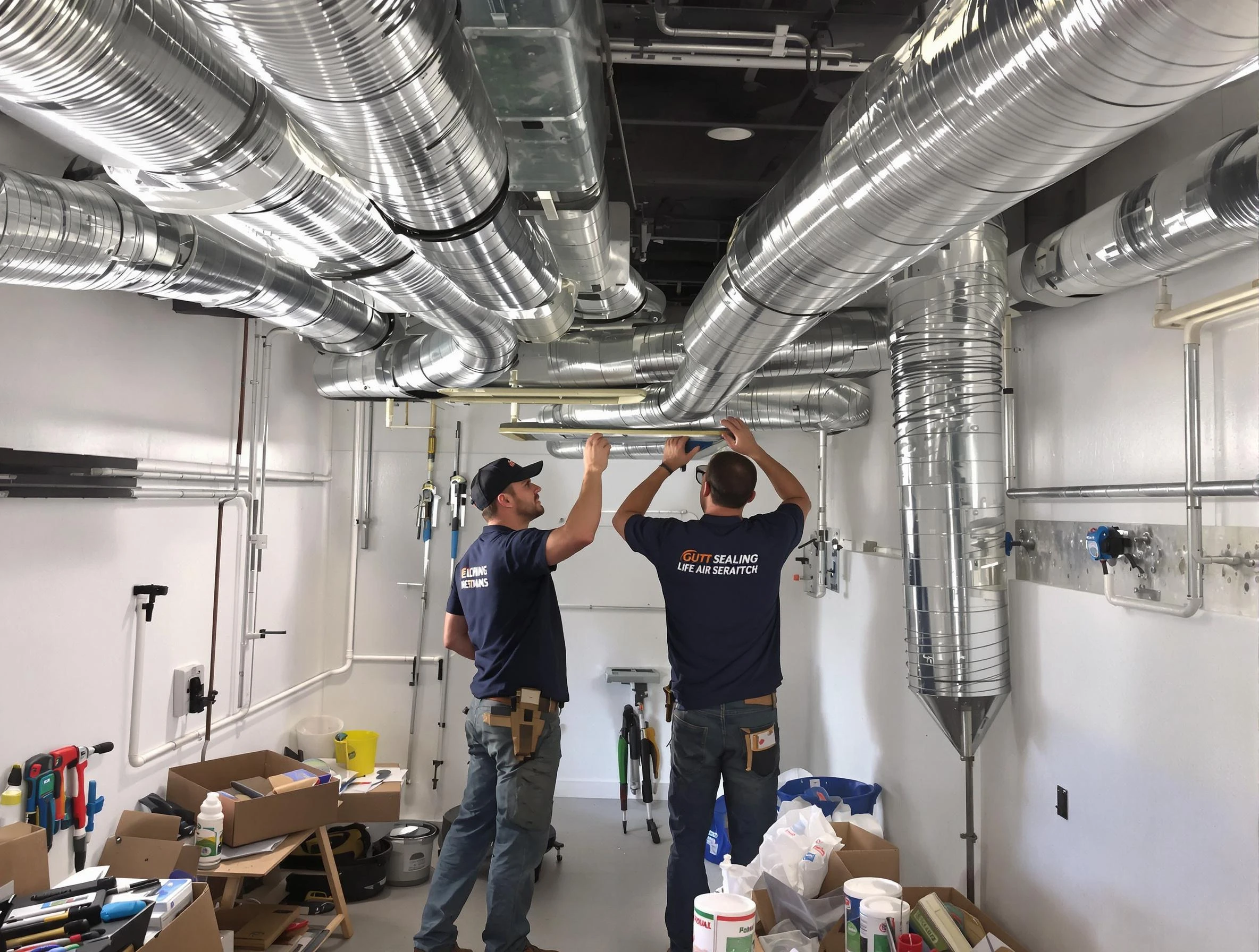 South Ogden Air Duct Cleaning technician applying professional duct sealing solutions in South Ogden