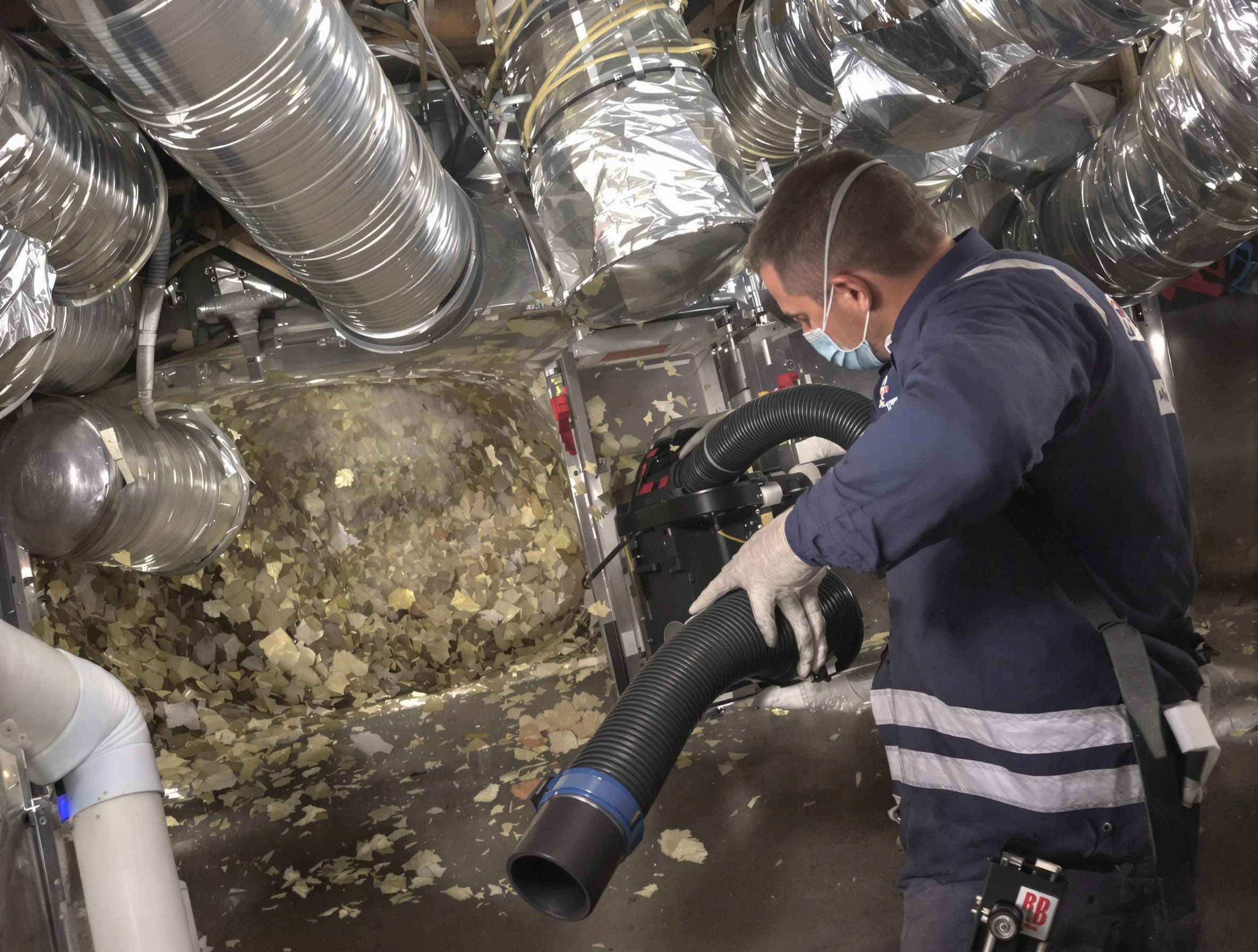 South Ogden Air Duct Cleaning specialist operating negative pressure cleaning equipment for thorough duct maintenance in South Ogden
